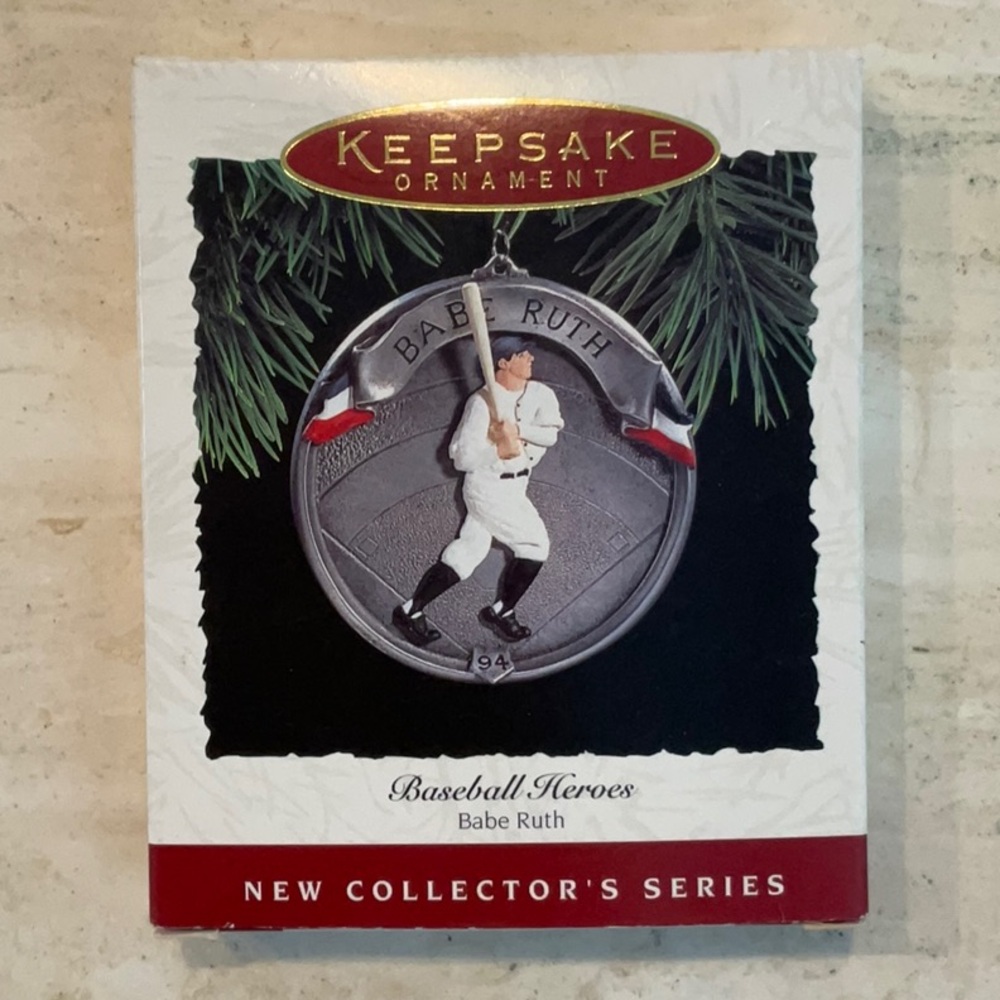 Babe Ruth Christmas Ornament 1994 Hallmark Keepsake Xmas MLB QX5323 NYY Vintage